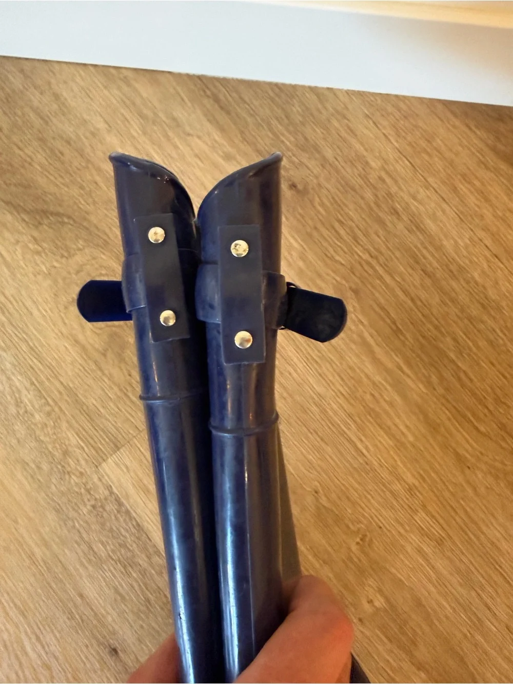 Lauren Ralph Lauren Navy Blue Tall Waterproof Rain Boots with Buckle size 8B